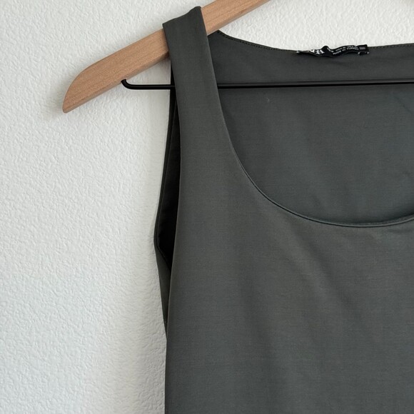 Zara Forest Green Scoop Neck Tank Essential Minimalist Basic Summer Essential S - Picture 3 of 6